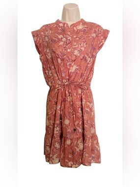 Perry Walker Collective Tanya Dusty Rose Floral Mini Dress Size 2 Medium